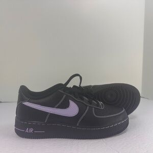 Nike Air Force 1 Lv8 Black Purple HJ4563-001 Sneaker Shoe Trainer Big Kid's